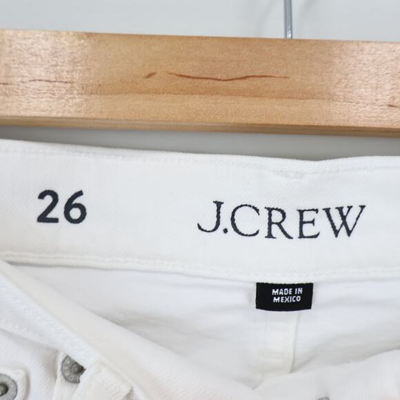 J.Crew Slim Demi-Boot Denim Jean High Rise Flared Hem In White Wash Size 26 - Picture 9 of 9